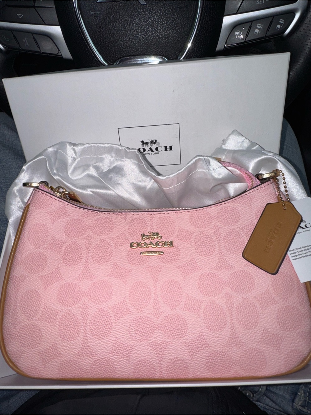 Coach Pink Signature Small Shoulder Bag